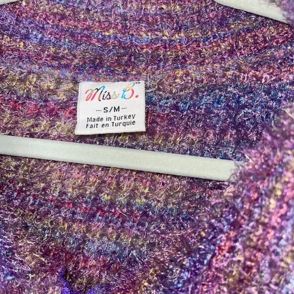 Miss B Vintage Womens Jacket Size Medium Purple Cardigan Knit Full Zip Collared - Picture 3 of 8